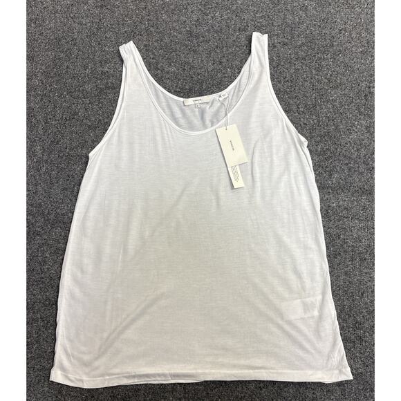 NWT VINCE Women's Medium White Tank Top Scoop Neck - Picture 1 of 8